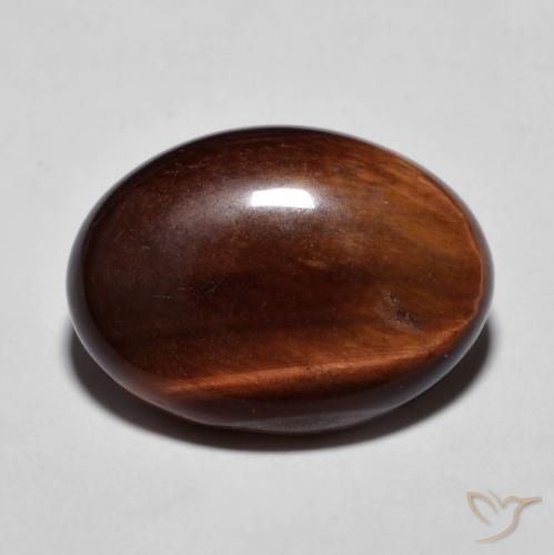 10.42ct Natural Medium Dark-Brown Olho de Tigre, oval, Opaco