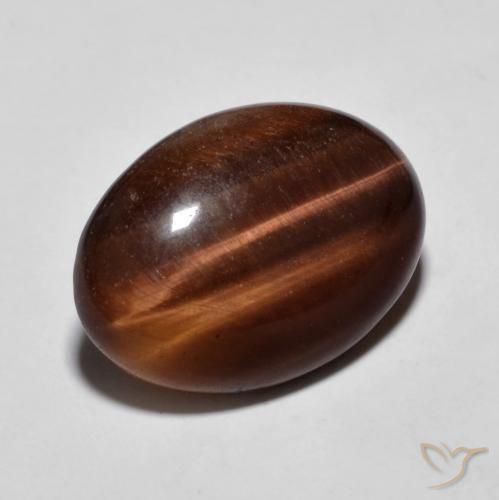 Olho de Tigre Gingerbread Marrom Natural 8.96ct, oval, Opaco