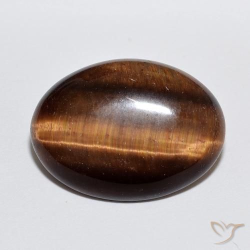 8.89ct Natural Castanho Canela Profundo Olho de Tigre, oval, Opaco