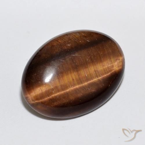 Olho de Tigre Castanho Canela Profundo Natural 8.89ct, oval, Opaco