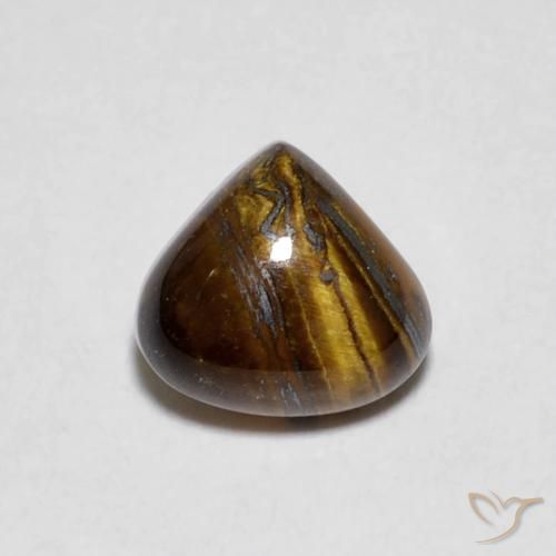 0.87ct Natural Marrom Quente Olho de Tigre, Formato de pêra, Opaco