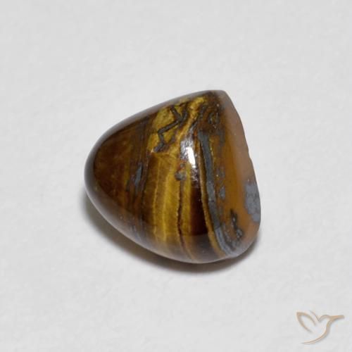 Olho de Tigre Marrom Quente Natural 0.87ct, Formato de pêra, Opaco