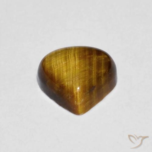Olho de Tigre Marrom Quente Natural 0.74ct, Formato de pêra, Opaco