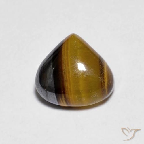 1.00ct Natural Marrom-amarelado Olho de Tigre, Formato de pêra, Opaco