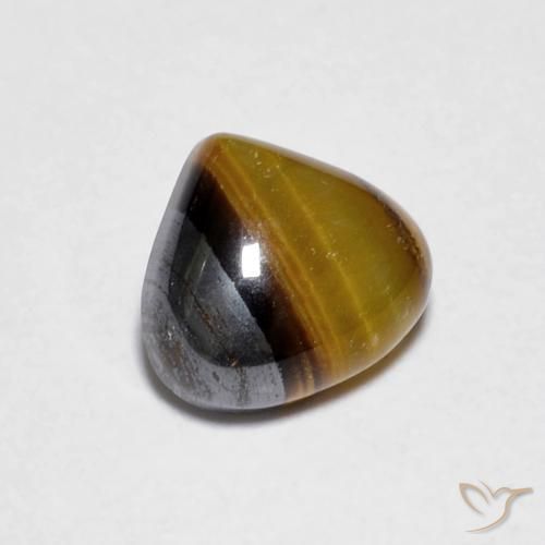 Olho de Tigre Marrom-amarelado Natural 1.00ct, Formato de pêra, Opaco