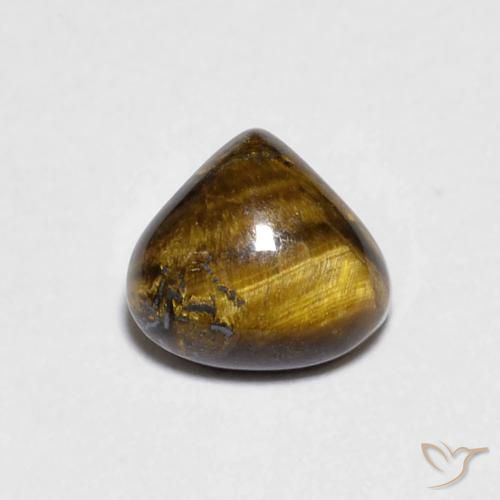 0.84ct Natural Marrom dourado Olho de Tigre, Formato de pêra, Opaco