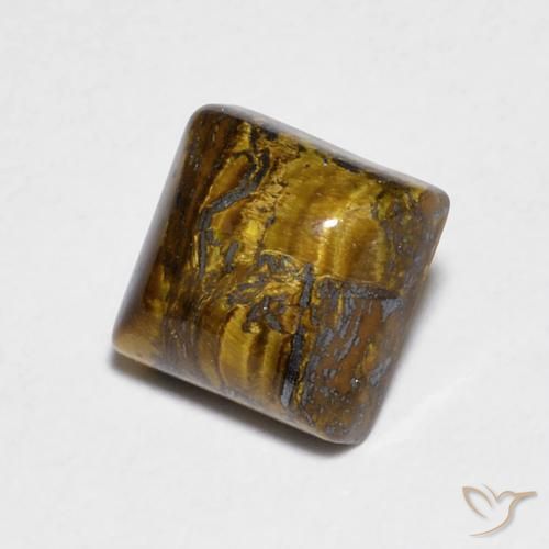 Olho de Tigre Medium Light-Brown Natural 1.36ct, Quadrado, Opaco