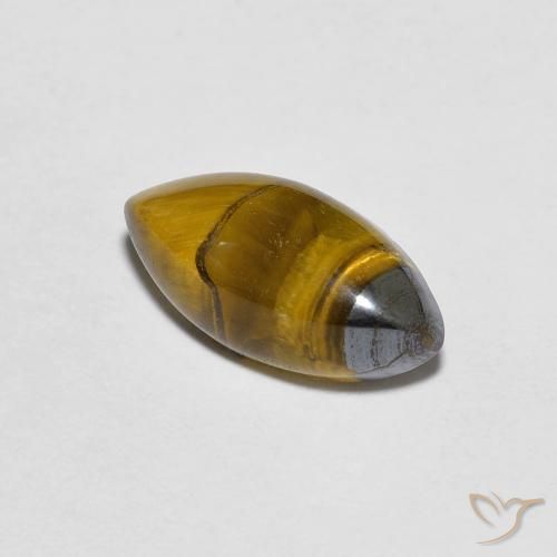 Olho de Tigre Marrom Quente Natural 1.96ct, Marquesa, Opaco