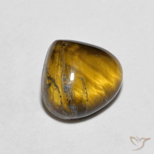 Olho de Tigre Marrom Quente Natural 1.98ct, Formato de pêra, Opaco