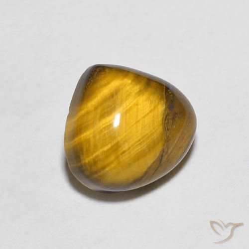 Olho de Tigre Marrom-amarelado Natural 1.89ct, Formato de pêra, Opaco