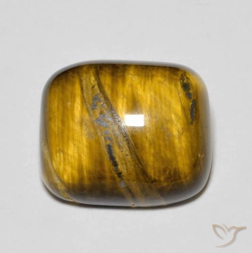 8.96ct Natural Marrom dourado Olho de Tigre, Almofada, Opaco