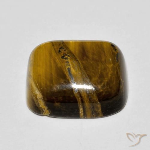 Olho de Tigre Marrom dourado Natural 8.96ct, Almofada, Opaco