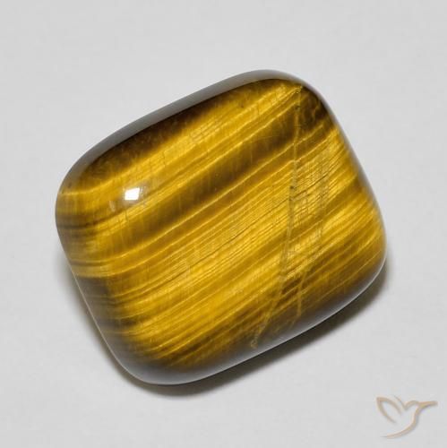 Olho de Tigre Castanho médio Natural 8.41ct, Almofada, Opaco