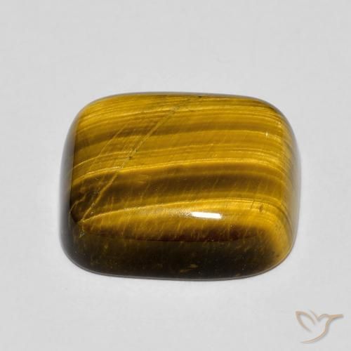 Olho de Tigre Castanho médio Natural 8.41ct, Almofada, Opaco
