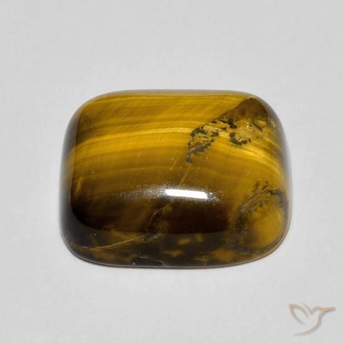 Olho de Tigre Marrom dourado Natural 8.86ct, Almofada, Opaco