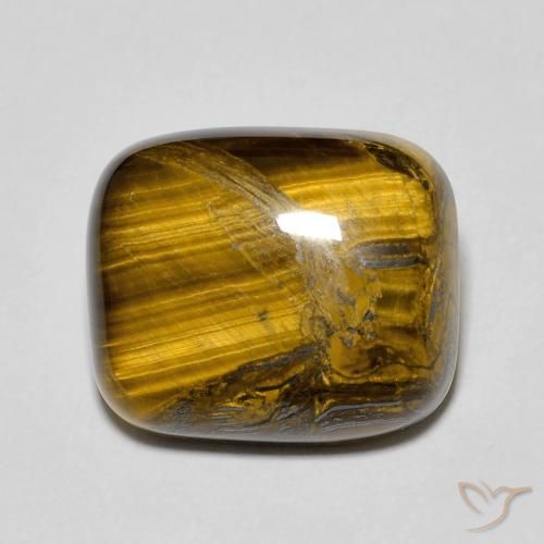 9.33ct Natural Marrom-amarelado Olho de Tigre, Almofada, Opaco
