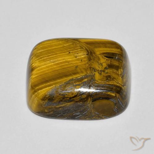 Olho de Tigre Marrom-amarelado Natural 9.33ct, Almofada, Opaco
