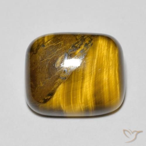 Olho de Tigre Marrom claro Natural 9.28ct, Almofada, Opaco