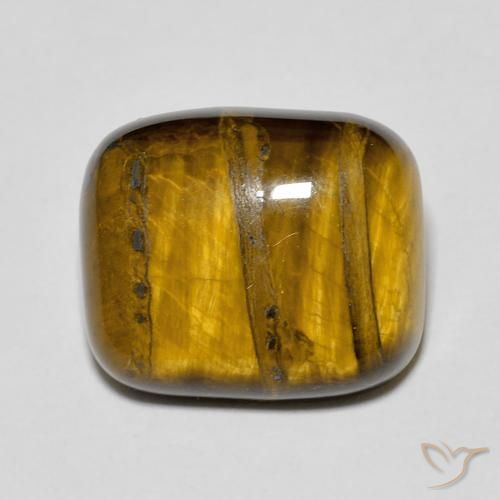 9.15ct Natural Medium Light-Brown Olho de Tigre, Almofada, Opaco