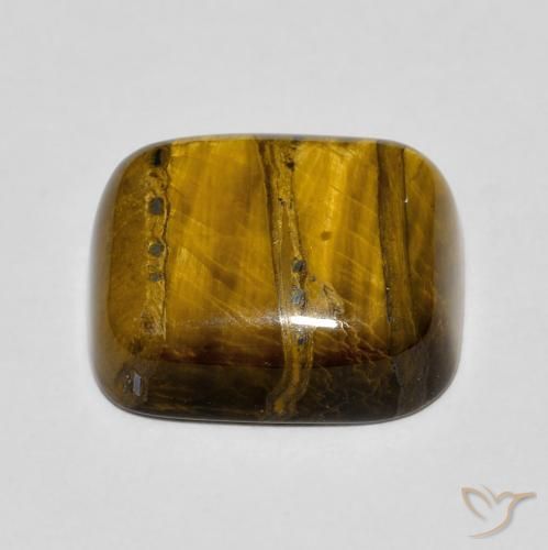 Olho de Tigre Medium Light-Brown Natural 9.15ct, Almofada, Opaco