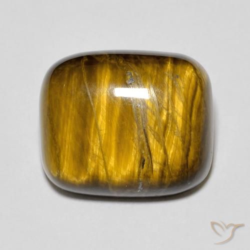 Olho de Tigre Marrom dourado Natural 8.72ct, Almofada, Opaco