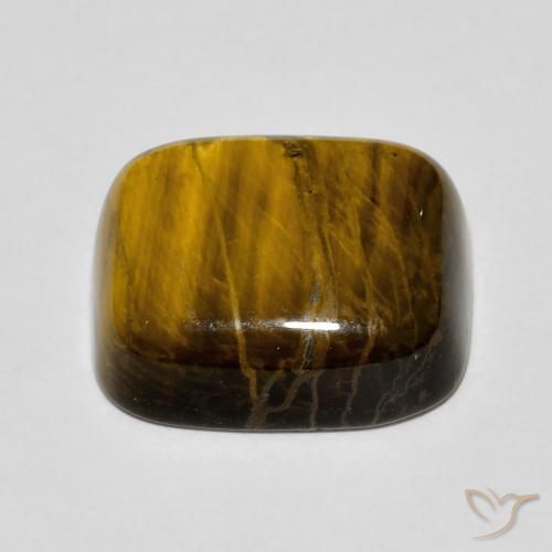 Olho de Tigre Marrom dourado Natural 8.72ct, Almofada, Opaco