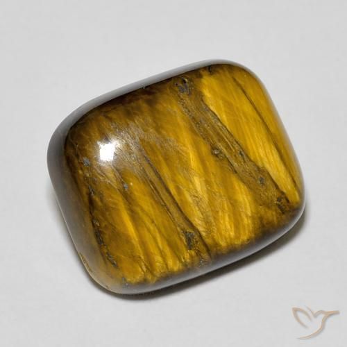 8.85ct Natural Marrom-amarelado Olho de Tigre, Almofada, Opaco