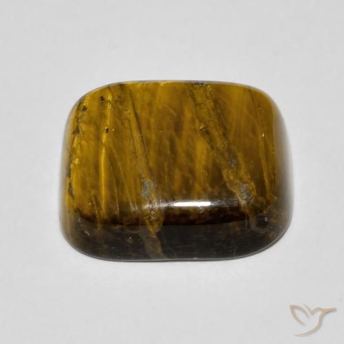 Olho de Tigre Marrom-amarelado Natural 8.85ct, Almofada, Opaco