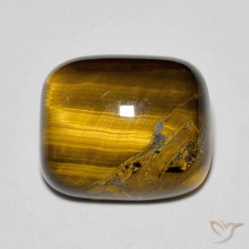 8.49ct Natural Marrom dourado Olho de Tigre, Almofada, Opaco