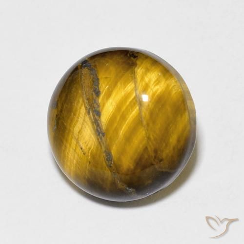 Olho de Tigre Medium Light-Brown Natural 6.66ct, Redondo, Opaco