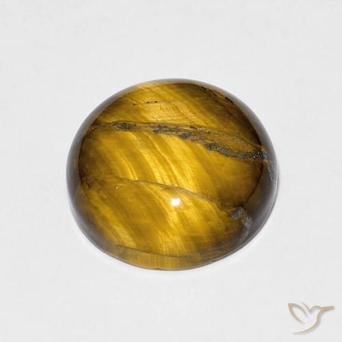Olho de Tigre Medium Light-Brown Natural 6.66ct, Redondo, Opaco