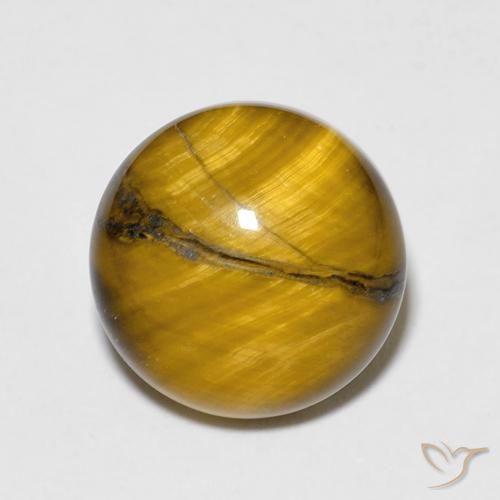 6.78ct Natural Marrom Quente Olho de Tigre, Redondo, Opaco