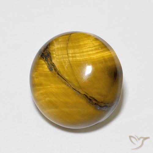 Olho de Tigre Marrom Quente Natural 6.78ct, Redondo, Opaco
