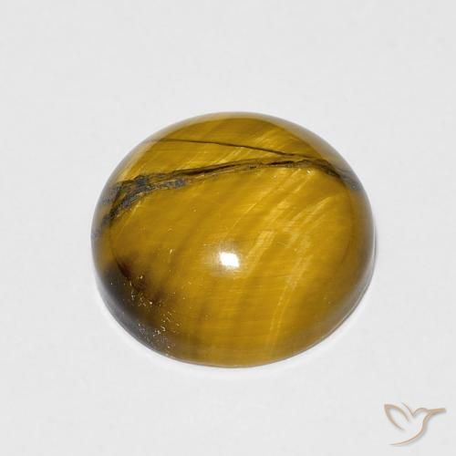 Olho de Tigre Marrom Quente Natural 6.78ct, Redondo, Opaco