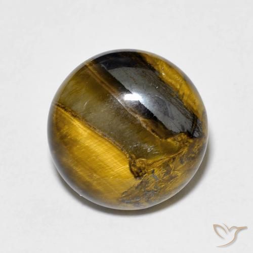 7.60ct Natural Marrom Quente Olho de Tigre, Redondo, Opaco