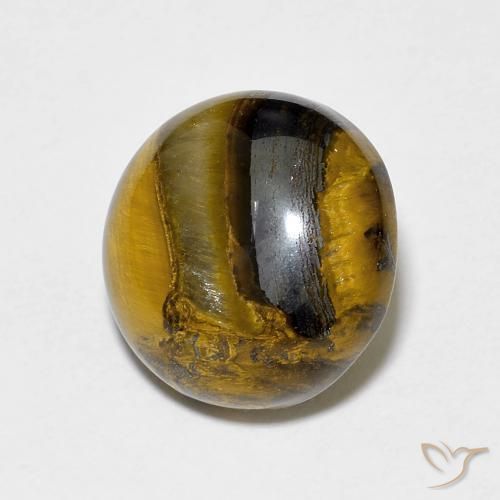 Olho de Tigre Marrom Quente Natural 7.60ct, Redondo, Opaco
