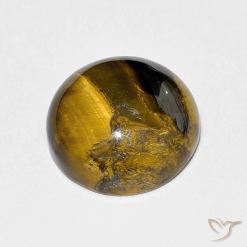 Olho de Tigre Marrom Quente Natural 7.60ct, Redondo, Opaco
