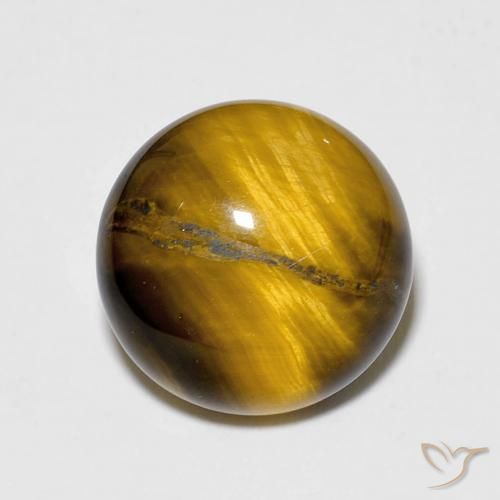 6.84ct Natural Marrom Quente Olho de Tigre, Redondo, Opaco