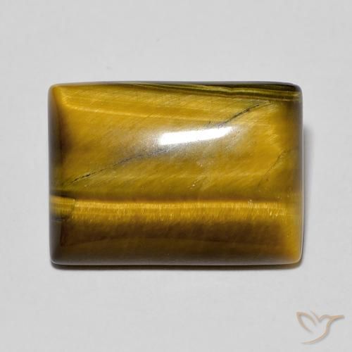 Olho de Tigre Castanho médio Natural 11.93ct, baguete, Opaco