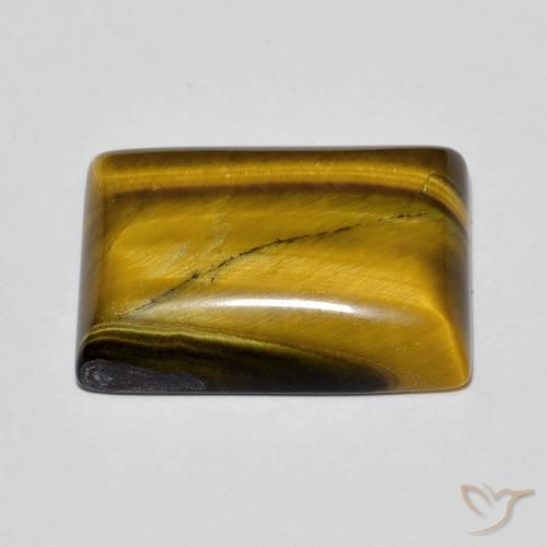 Olho de Tigre Castanho médio Natural 11.93ct, baguete, Opaco