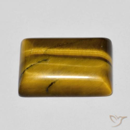 Olho de Tigre Marrom Quente Natural 11.56ct, baguete, Opaco