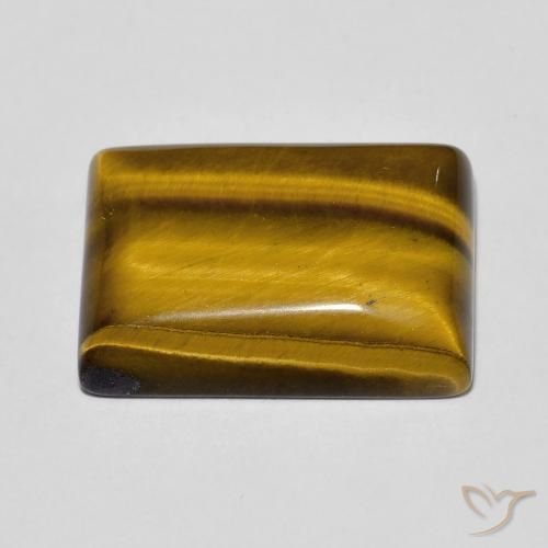 Olho de Tigre Castanho médio Natural 12.85ct, baguete, Opaco