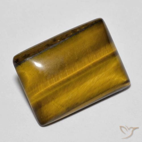 Olho de Tigre Marrom-amarelado Natural 11.32ct, baguete, Opaco
