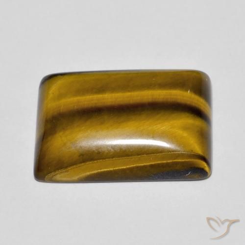 Olho de Tigre Marrom-amarelado Natural 11.32ct, baguete, Opaco