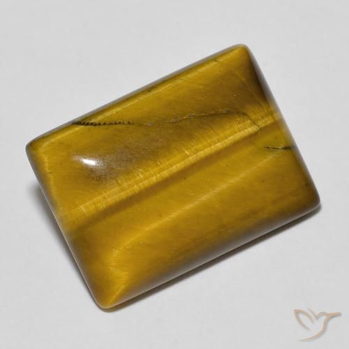 Olho de Tigre Marrom-amarelado Natural 11.47ct, baguete, Opaco