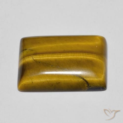 Olho de Tigre Marrom-amarelado Natural 11.47ct, baguete, Opaco