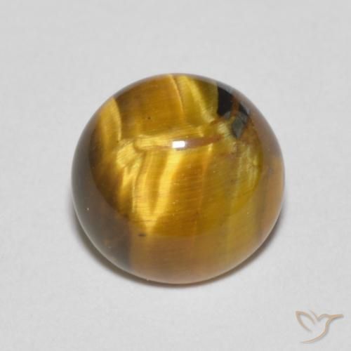1.57ct Natural Marrom dourado Olho de Tigre, Redondo, Opaco