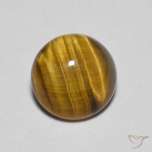 1.09ct Natural Marrom dourado Olho de Tigre, Redondo, Opaco