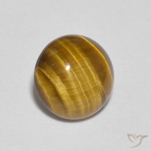 Olho de Tigre Marrom dourado Natural 1.09ct, Redondo, Opaco
