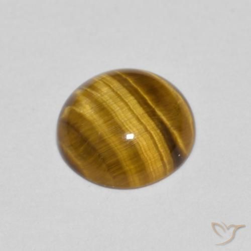 Olho de Tigre Marrom dourado Natural 1.09ct, Redondo, Opaco